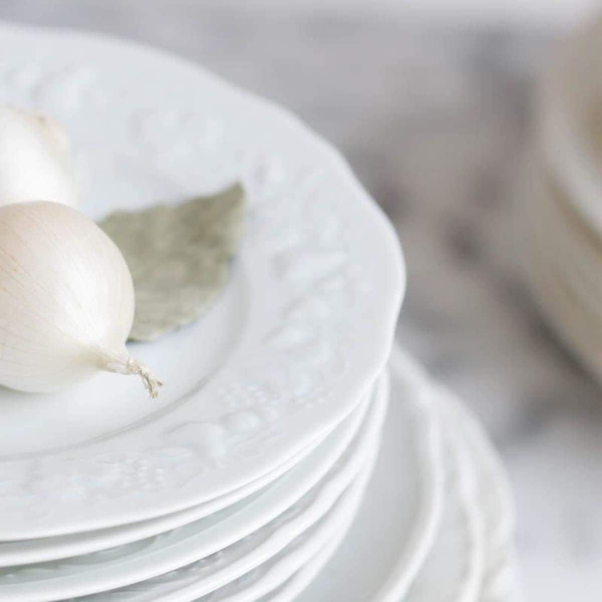 Vintage White China Plates Set of 4 - elsie green - The French Kitchen