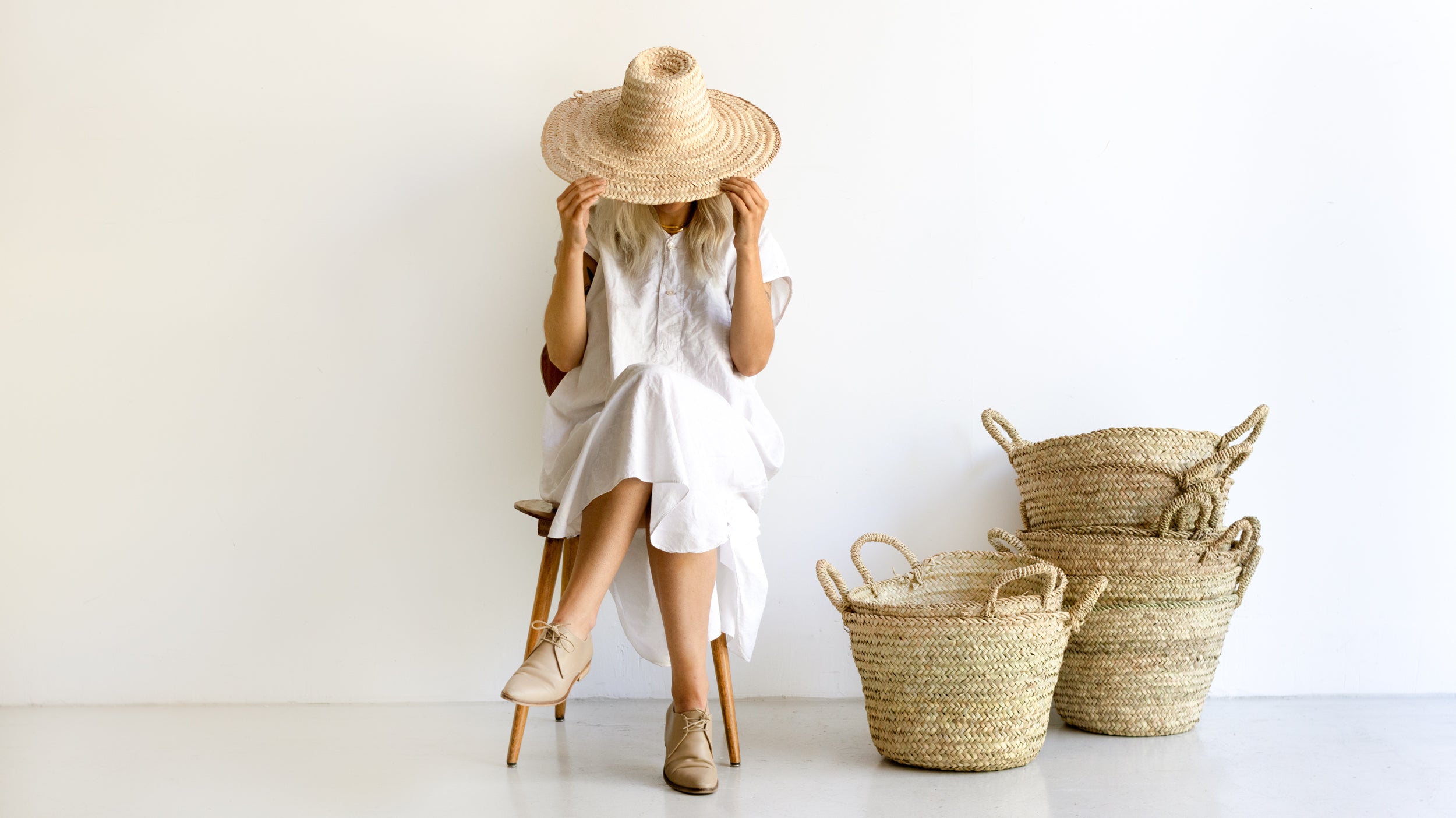 woman in straw hat