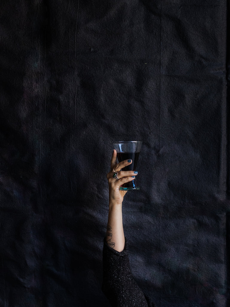 woman holding glass