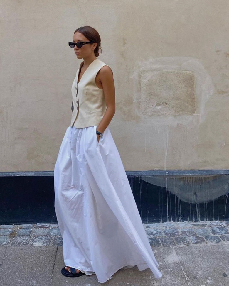 White linen skirt sales next