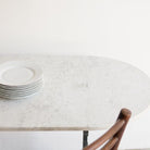 Oval Marble Bistro Table with Shell Base - elsie green