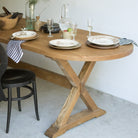 Oval Reclaimed Wood Trestle Table - elsie green