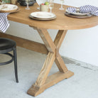 Oval Reclaimed Wood Trestle Table - elsie green