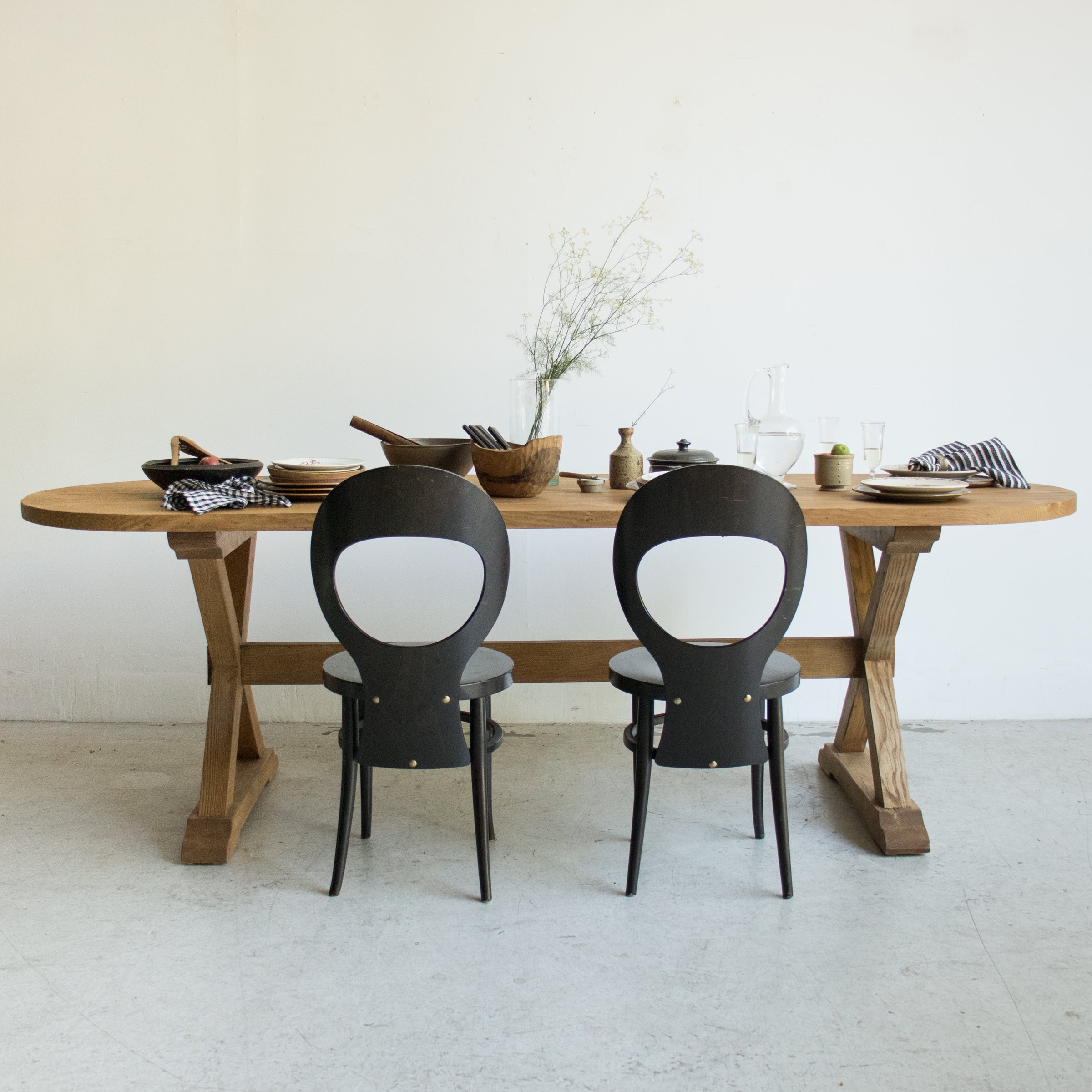 Slim wooden dining table sales