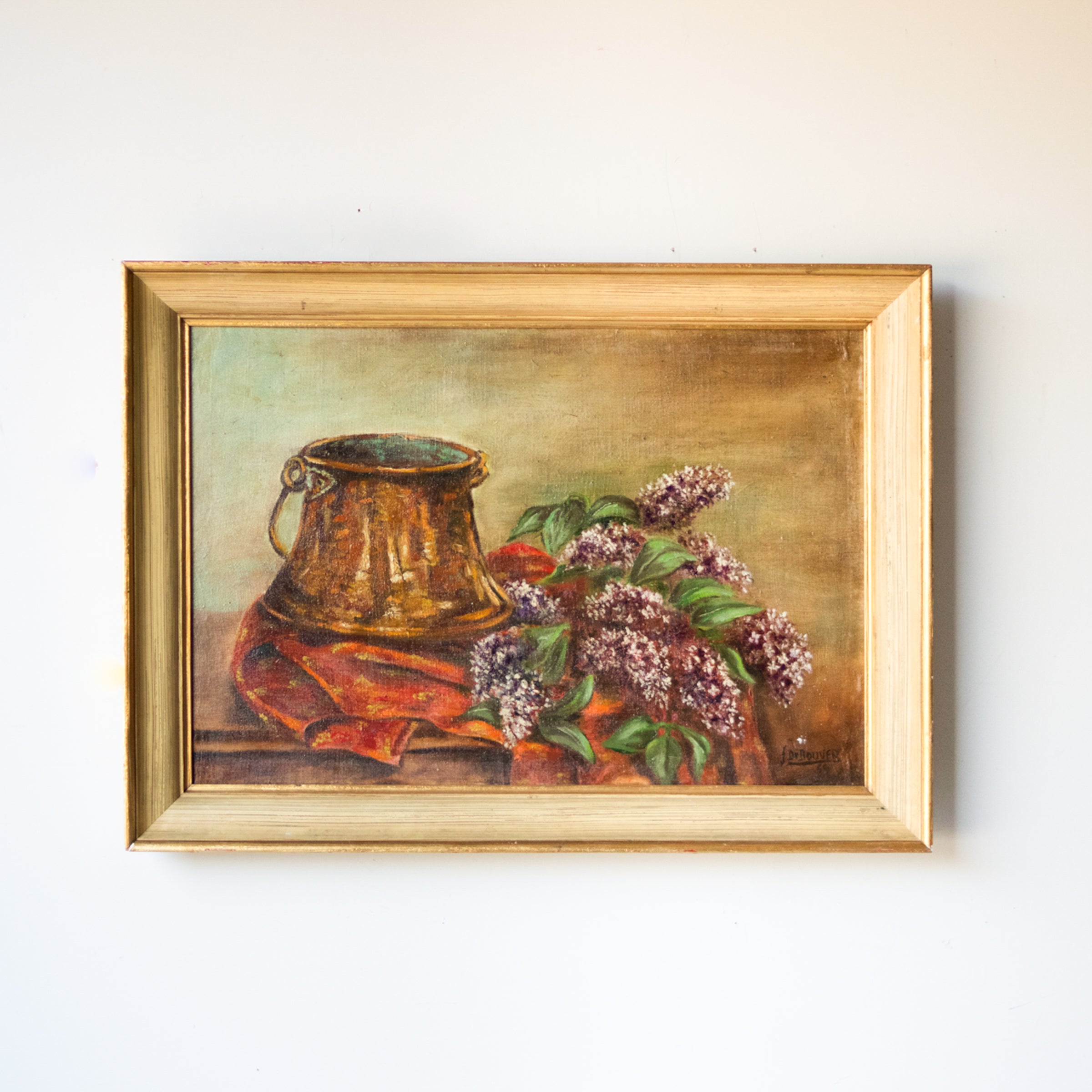 Les Lilas Séchés Floral Oil Painting | Dated 1959 - elsie green