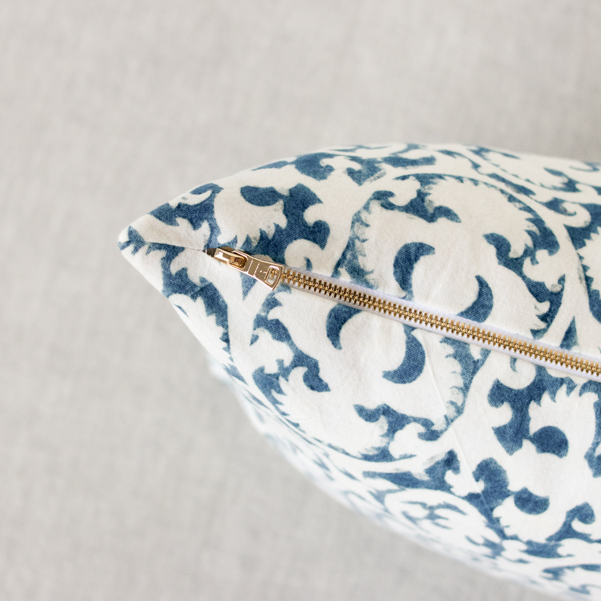 Limited Edition Block Print Pillow Cover | Ingrid Indigo - elsie green