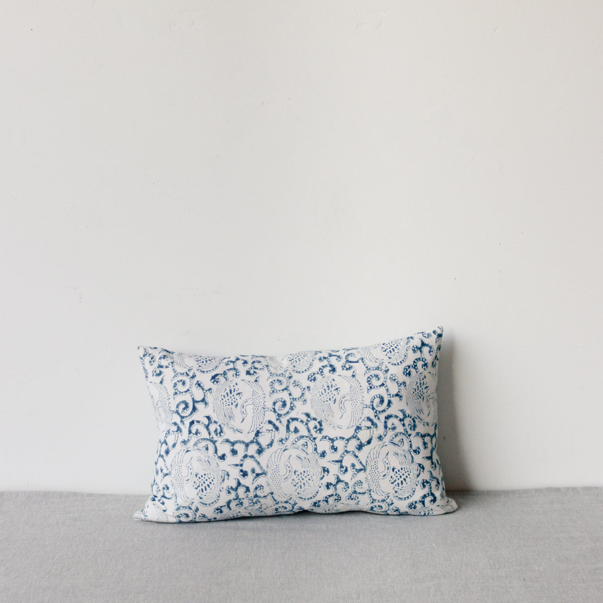 Limited Edition Block Print Pillow Cover | Cranes Indigo - elsie green