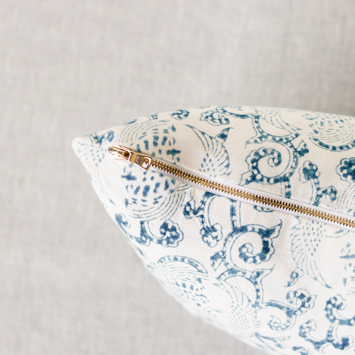 Limited Edition Block Print Pillow Cover | Cranes Indigo - elsie green