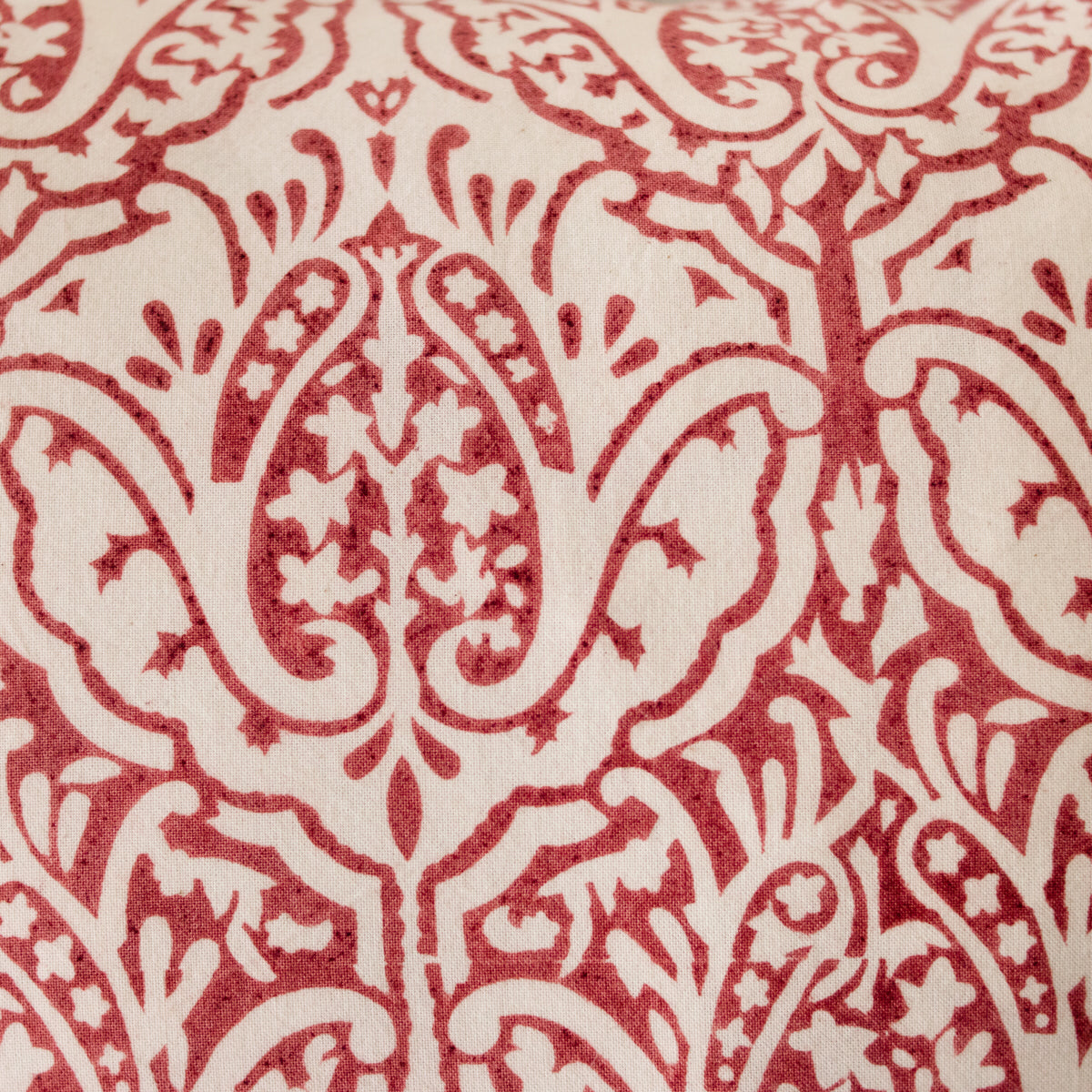 Limited Edition Block Print Pillow Cover | Viviane Red Reversing to Dominique Red - elsie green