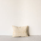 Limited Edition Block Print Pillow Cover | Juliette Gold Reversing to Viviane Gold - elsie green