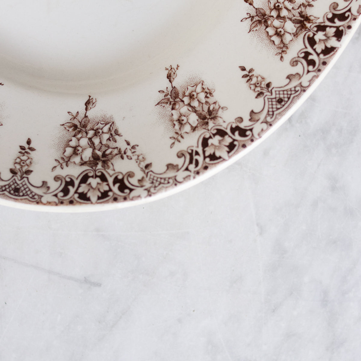 Transferware Platter with Christofle Silver Spoon - elsie green
