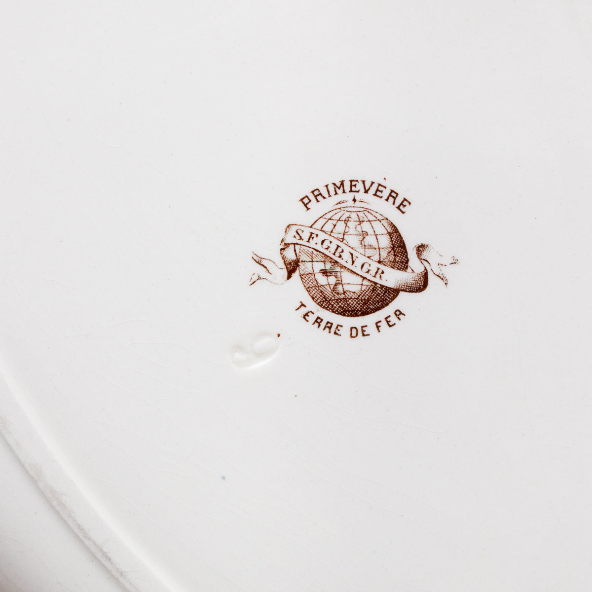 Transferware Platter with Christofle Silver Spoon - elsie green