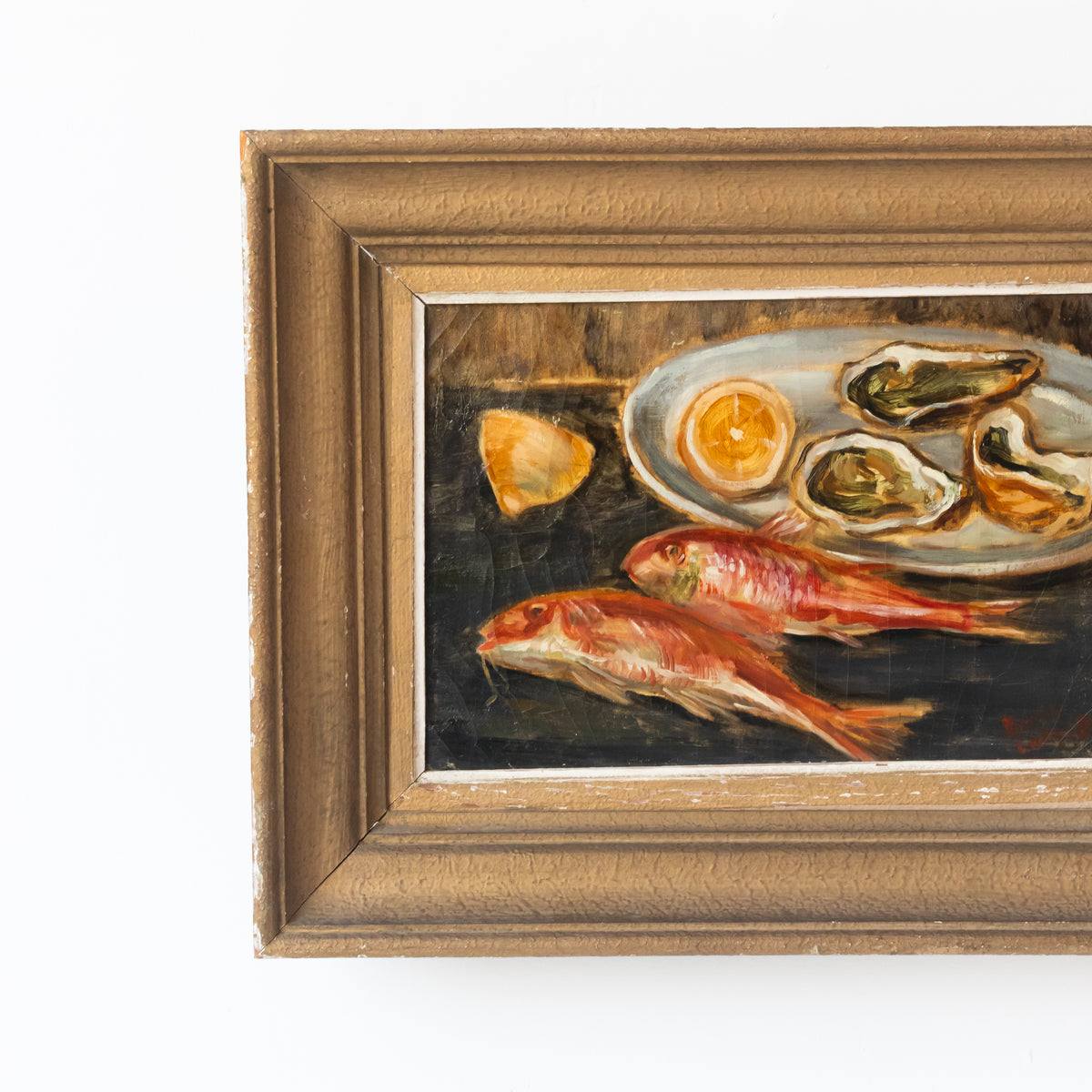 Still Life with Fish and Oysters Oil Painting – elsie green