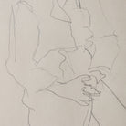 Framed Drawing Man with Clasped Hands | Guy Aubert - elsie green