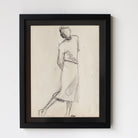 Framed Drawing with Woman in Relaxed Pose | Guy Aubert - elsie green