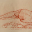Framed Drawing in Conte Crayon  Reclining Nude | Guy Aubert dated 1954 - elsie green