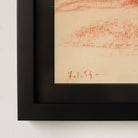Framed Drawing in Conte Crayon  Reclining Nude | Guy Aubert dated 1954 - elsie green