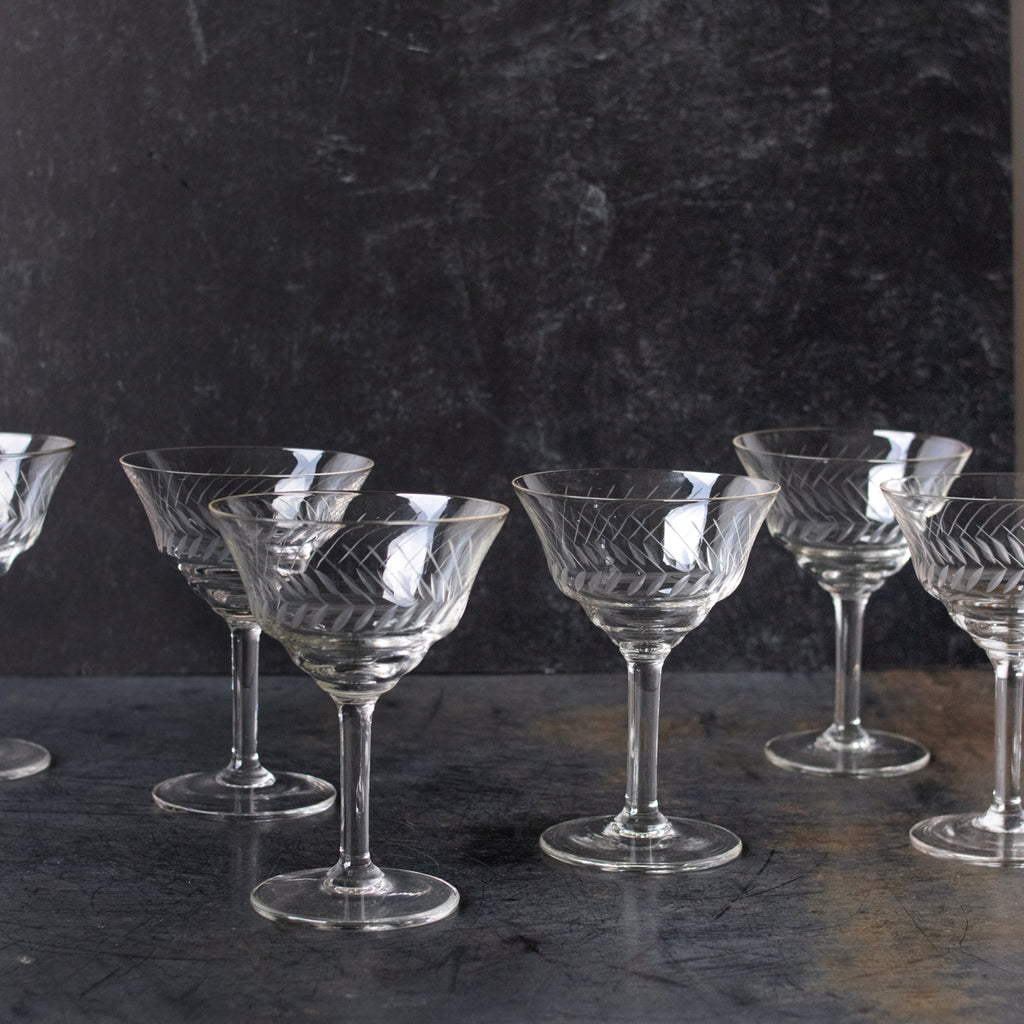 Glamorous Vintage Bar Glass Set of 4, elsie green