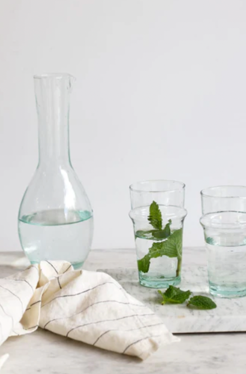 moroccan tea glass with decanter