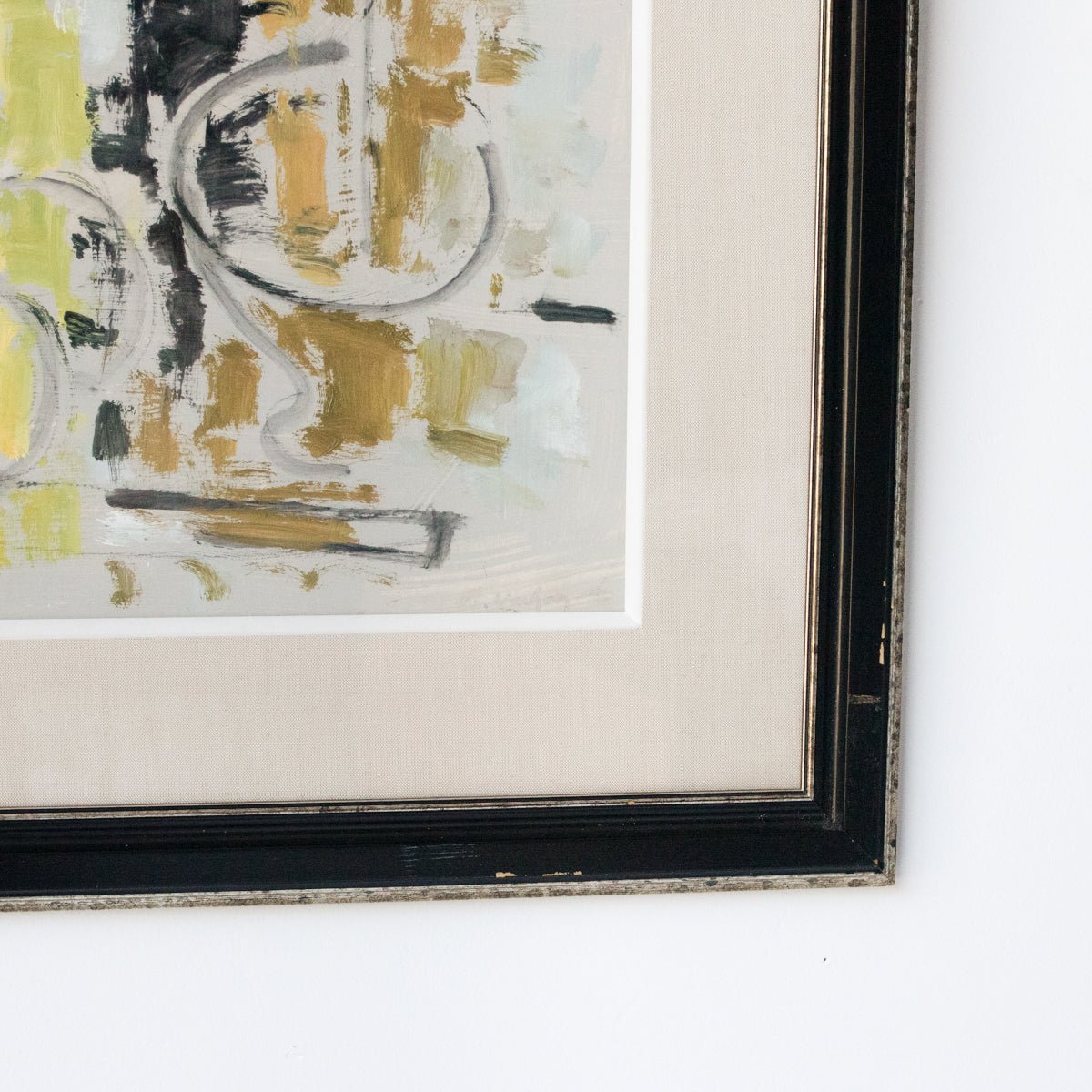 Abstract Acrylic Painting In Yellow & Black - elsie green - art