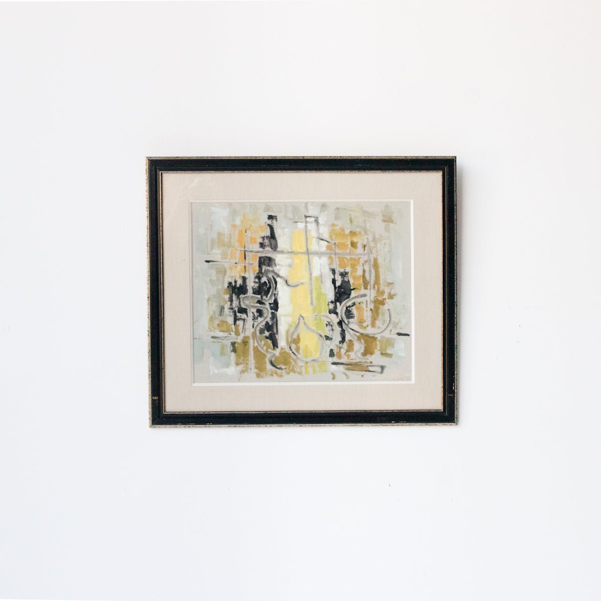 Abstract Acrylic Painting In Yellow & Black - elsie green - art