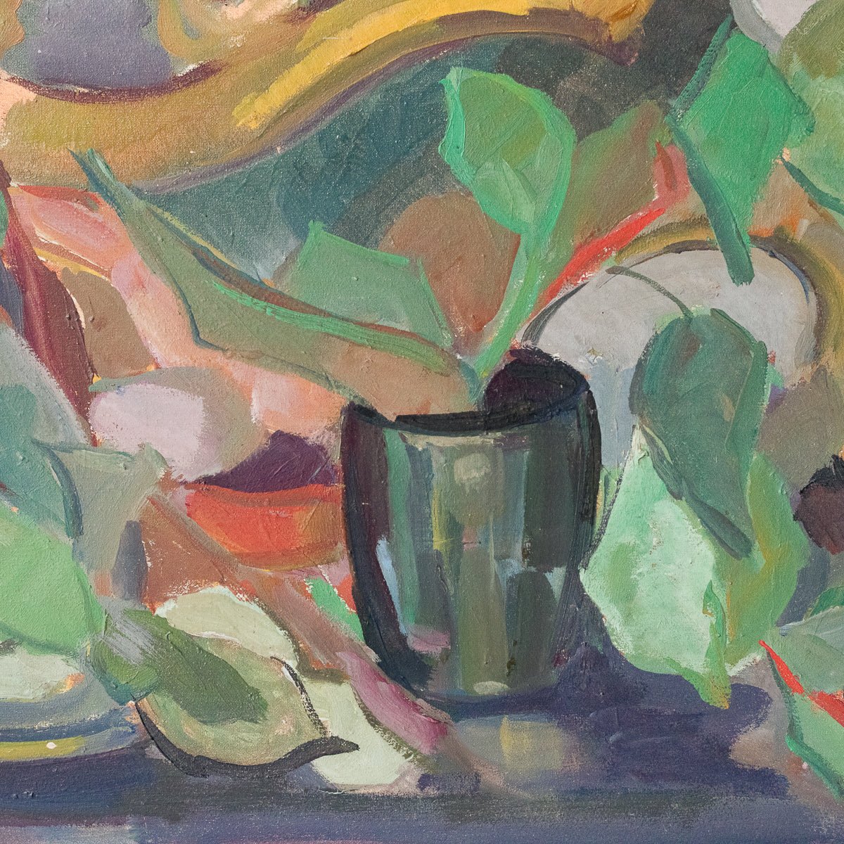 Abstract Floral Still Life Oil Painting - elsie green - Art