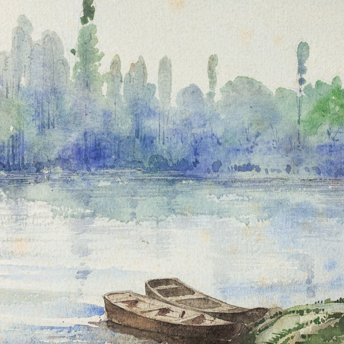 Albigny Quai De Saone Watercolor Painting - elsie green - Art