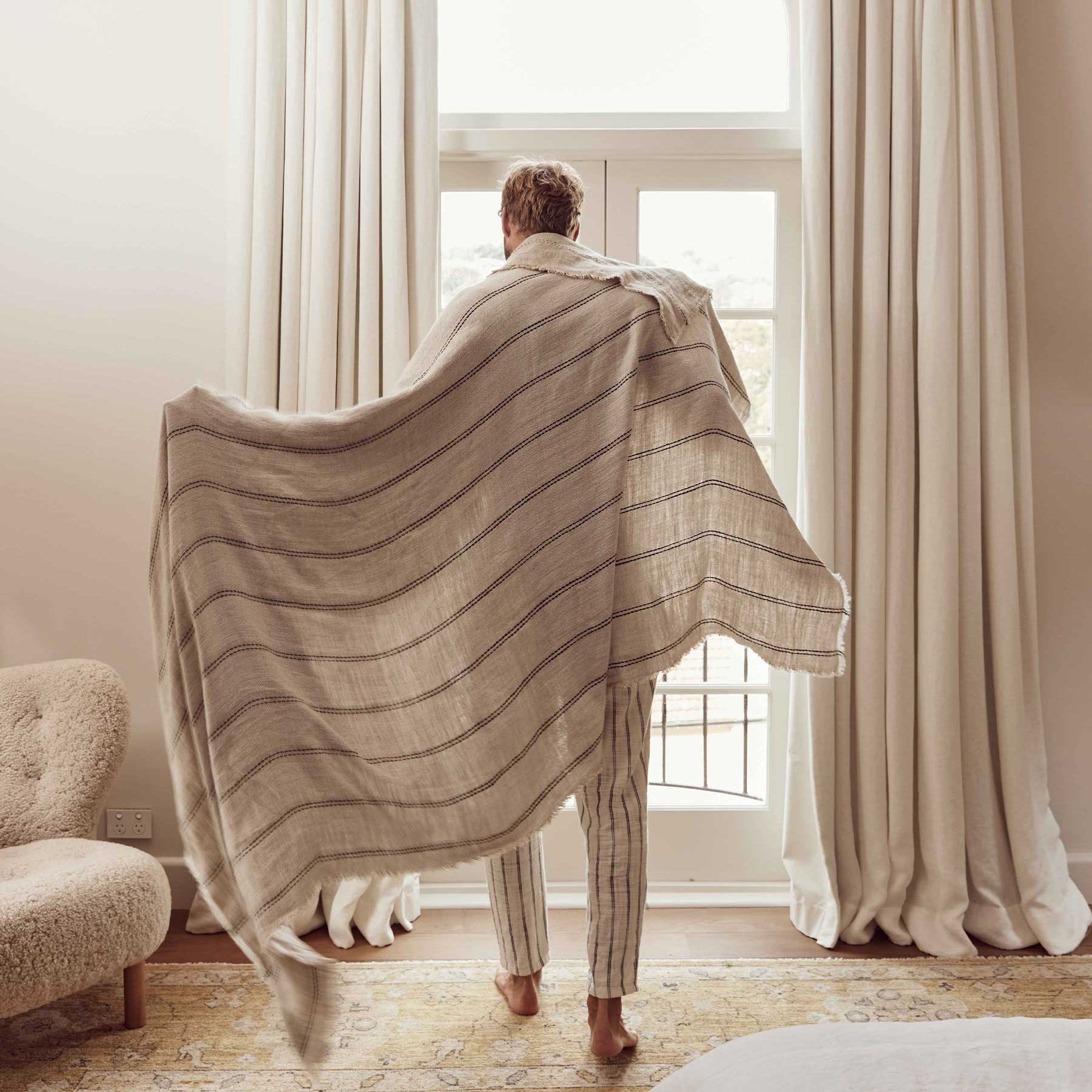 Ana Stripe Throw - elsie green - textiles