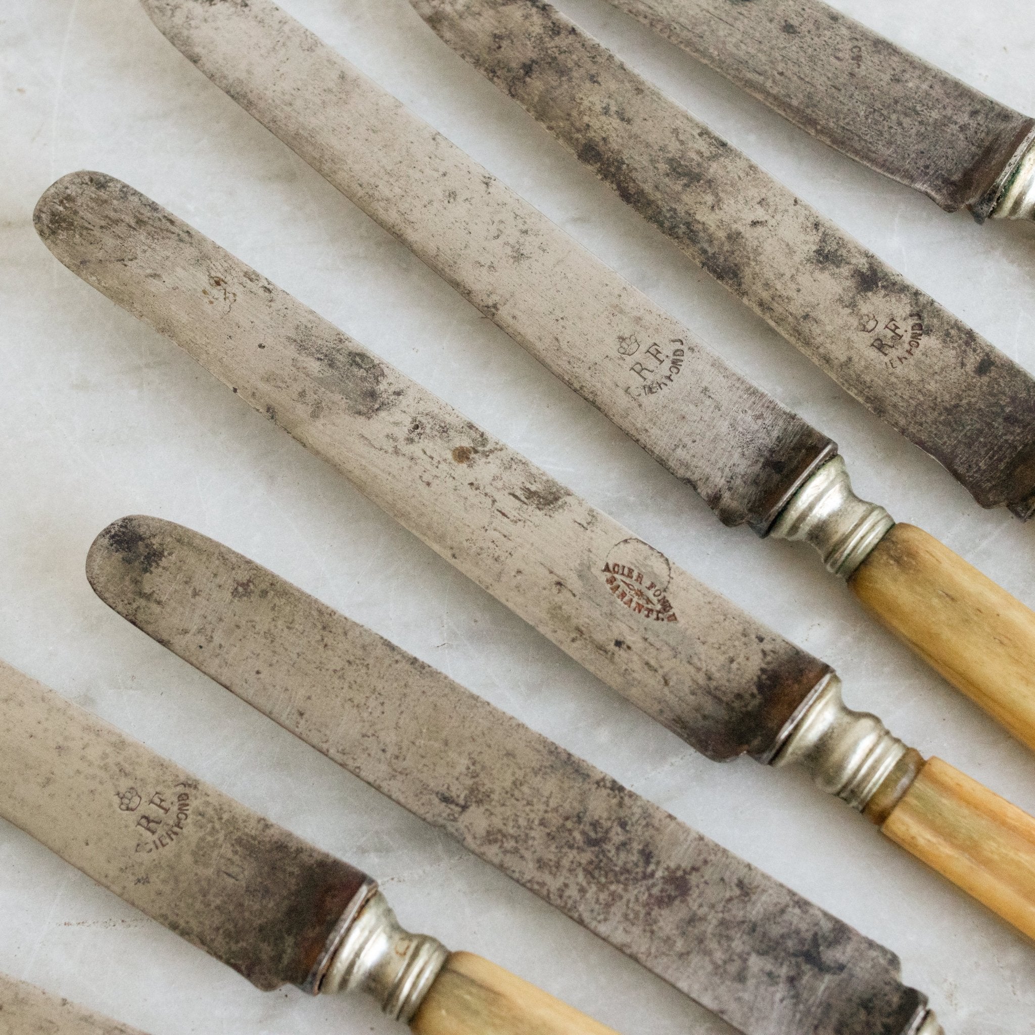 Antique Bone Knife Eclectic Set Of 9 - elsie green - The French Kitchen