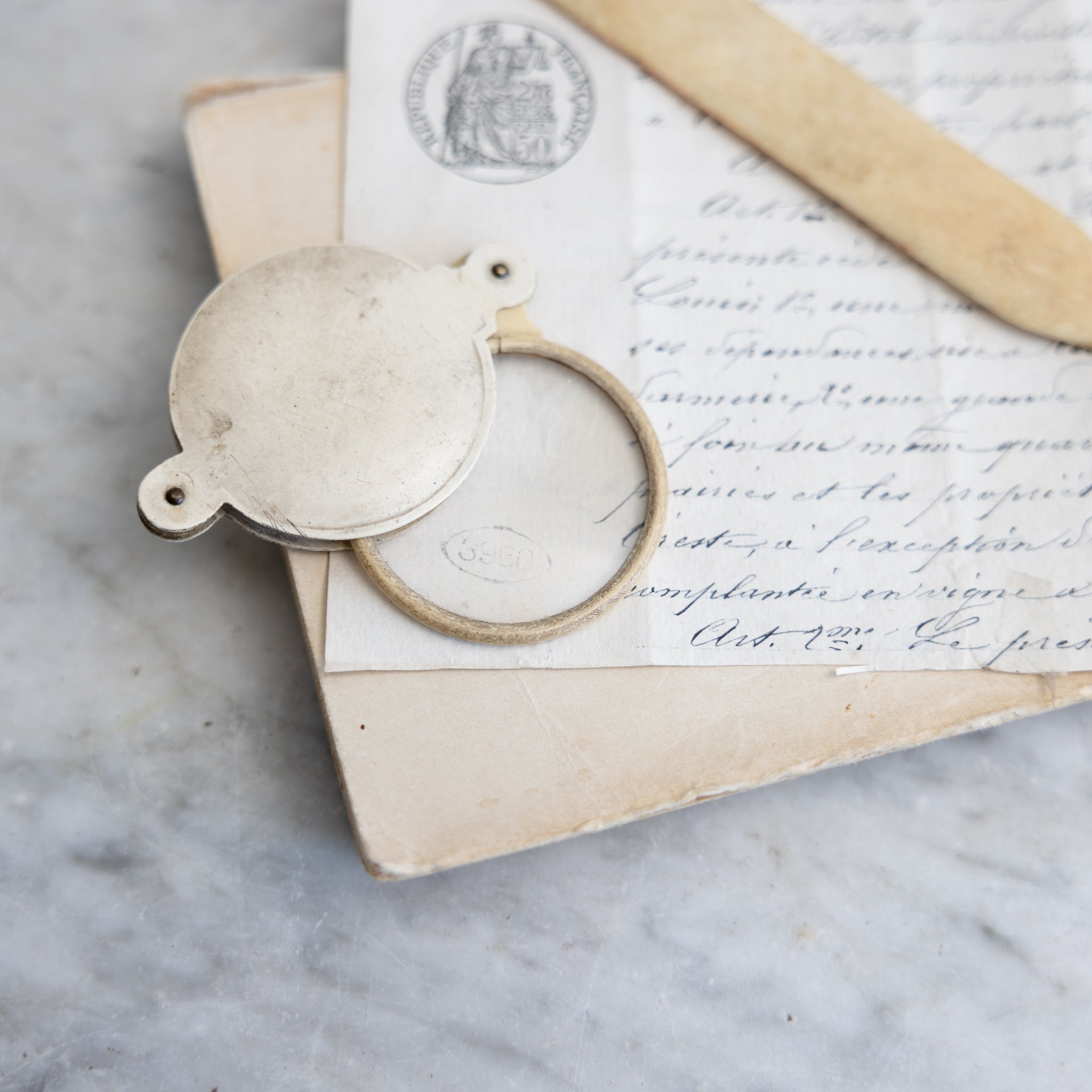 Antique Bone Letter Opener & Magnifying Glass - elsie green - decor