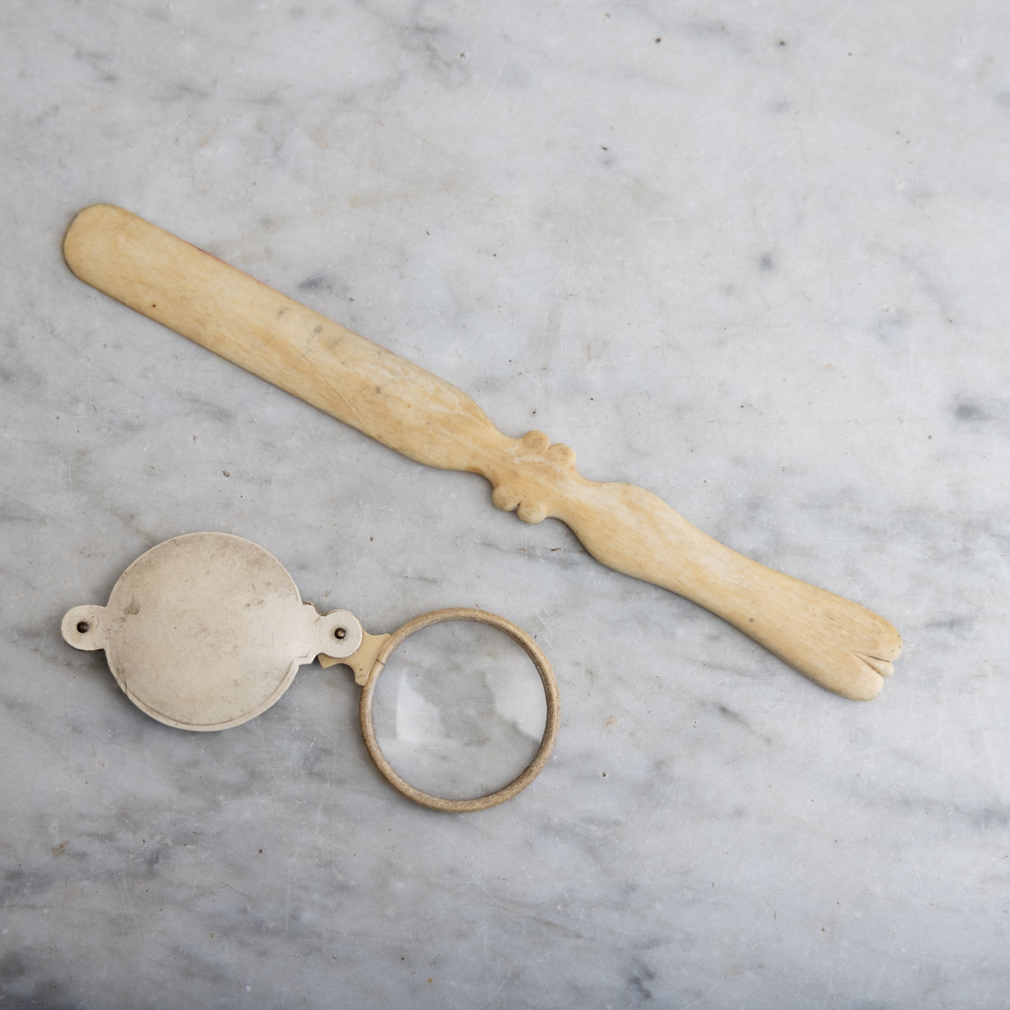 Antique Bone Letter Opener & Magnifying Glass - elsie green - decor