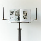 Antique Book Stand With Brass Candlesticks - elsie green - furniture