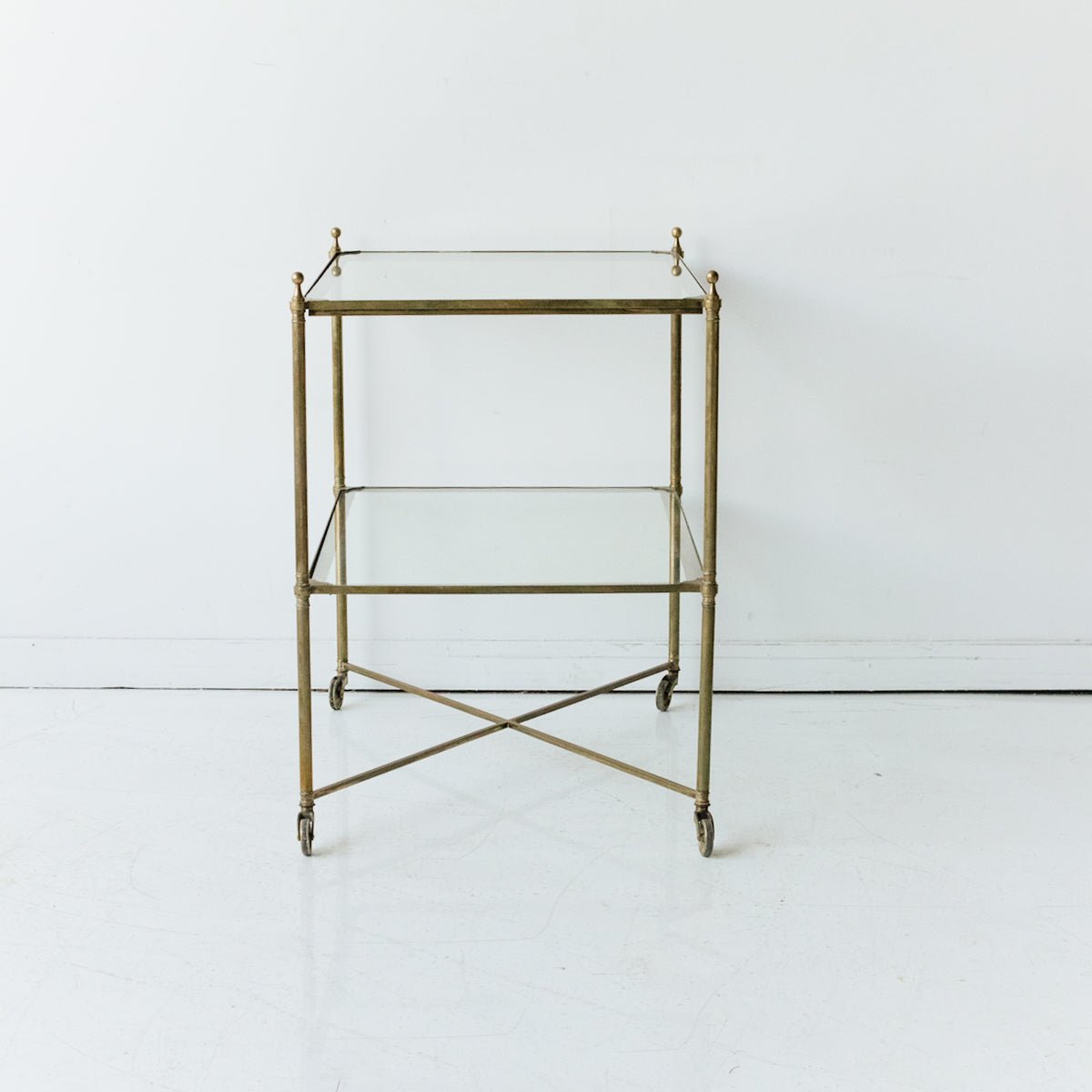 Antique Brass Side Table - elsie green - furniture