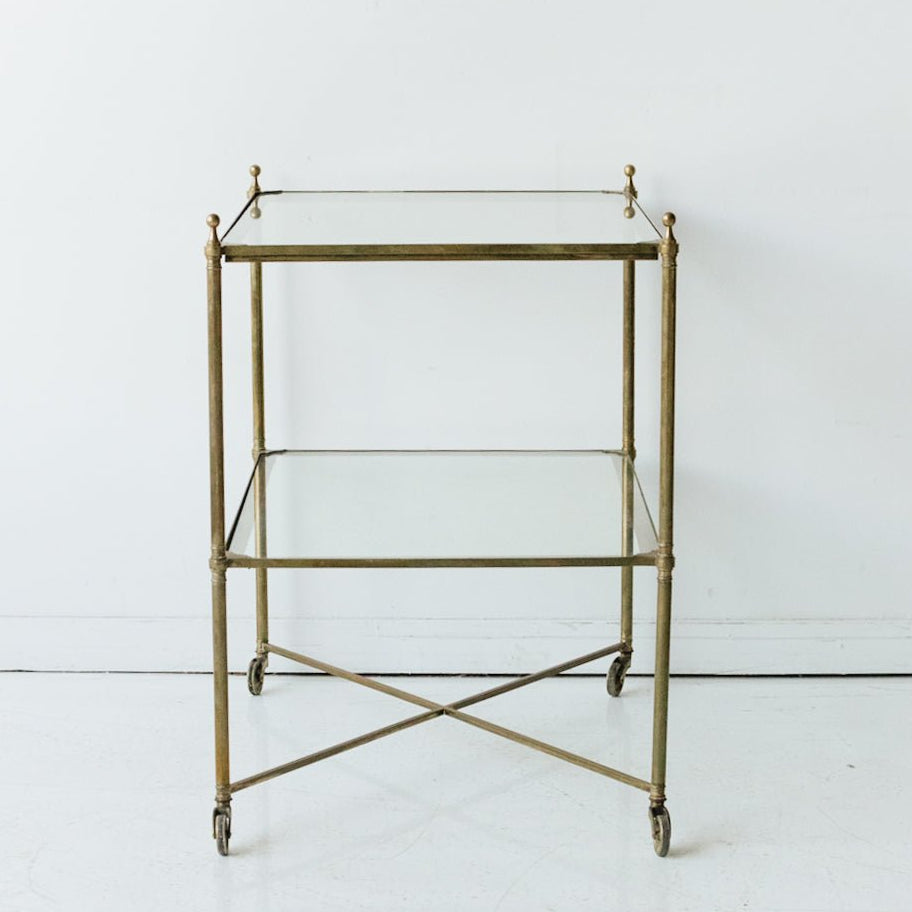 Antique Brass Side Table - elsie green - furniture