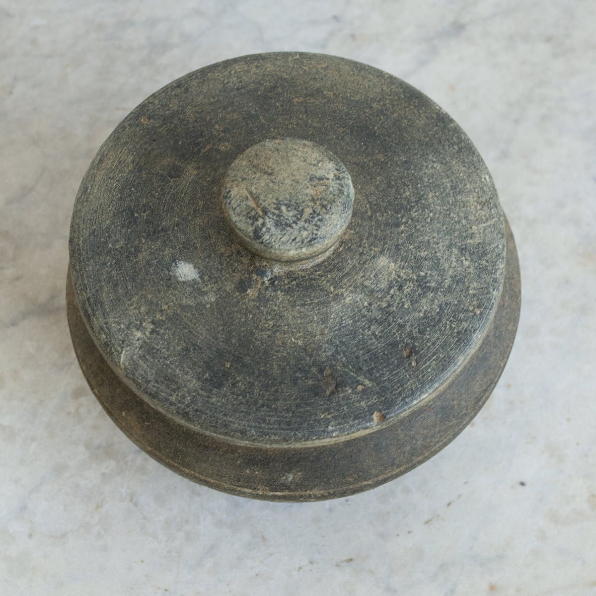 Antique Carved Stone Pot with Lid - elsie green - the french kitchen