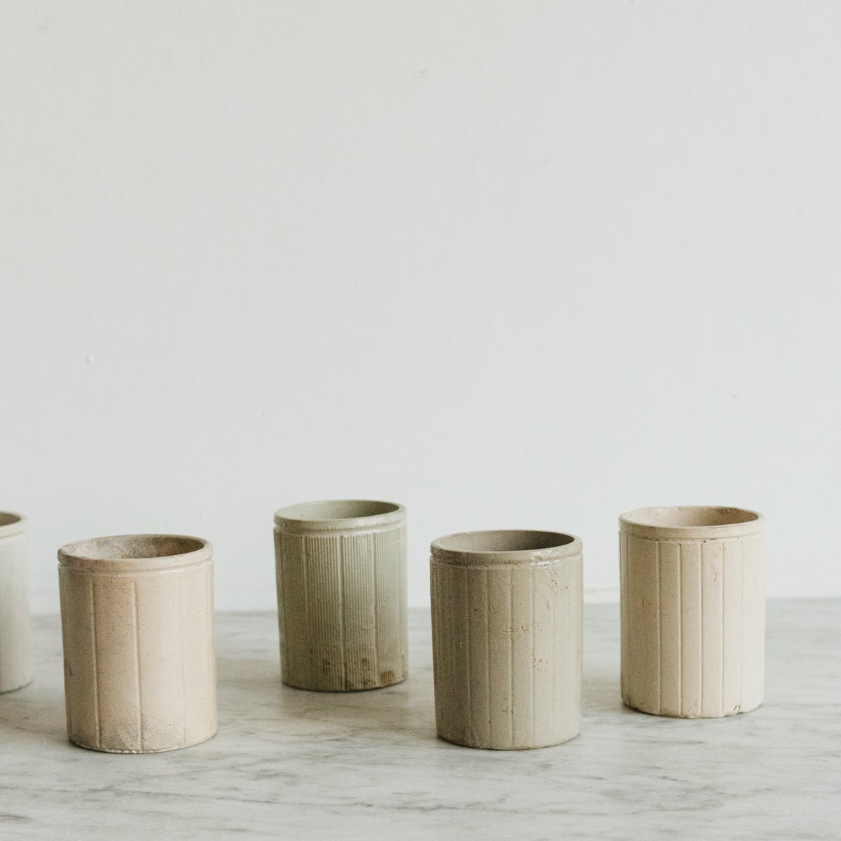 Antique Confiture Crocks Set of 5 - elsie green - the french kitchen