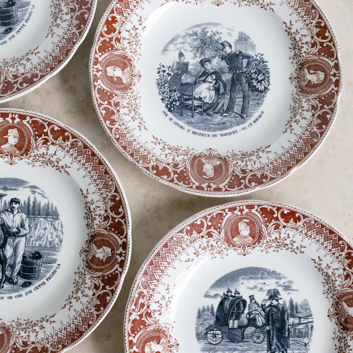 Antique Conversation Plate Set Of 4 - elsie green - The French Kitchen