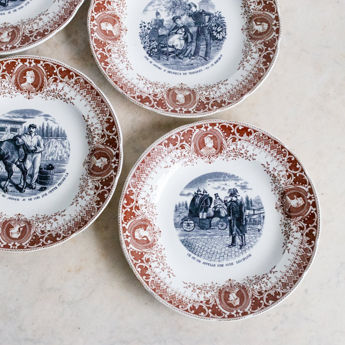 Antique Conversation Plate Set Of 4 - elsie green - The French Kitchen