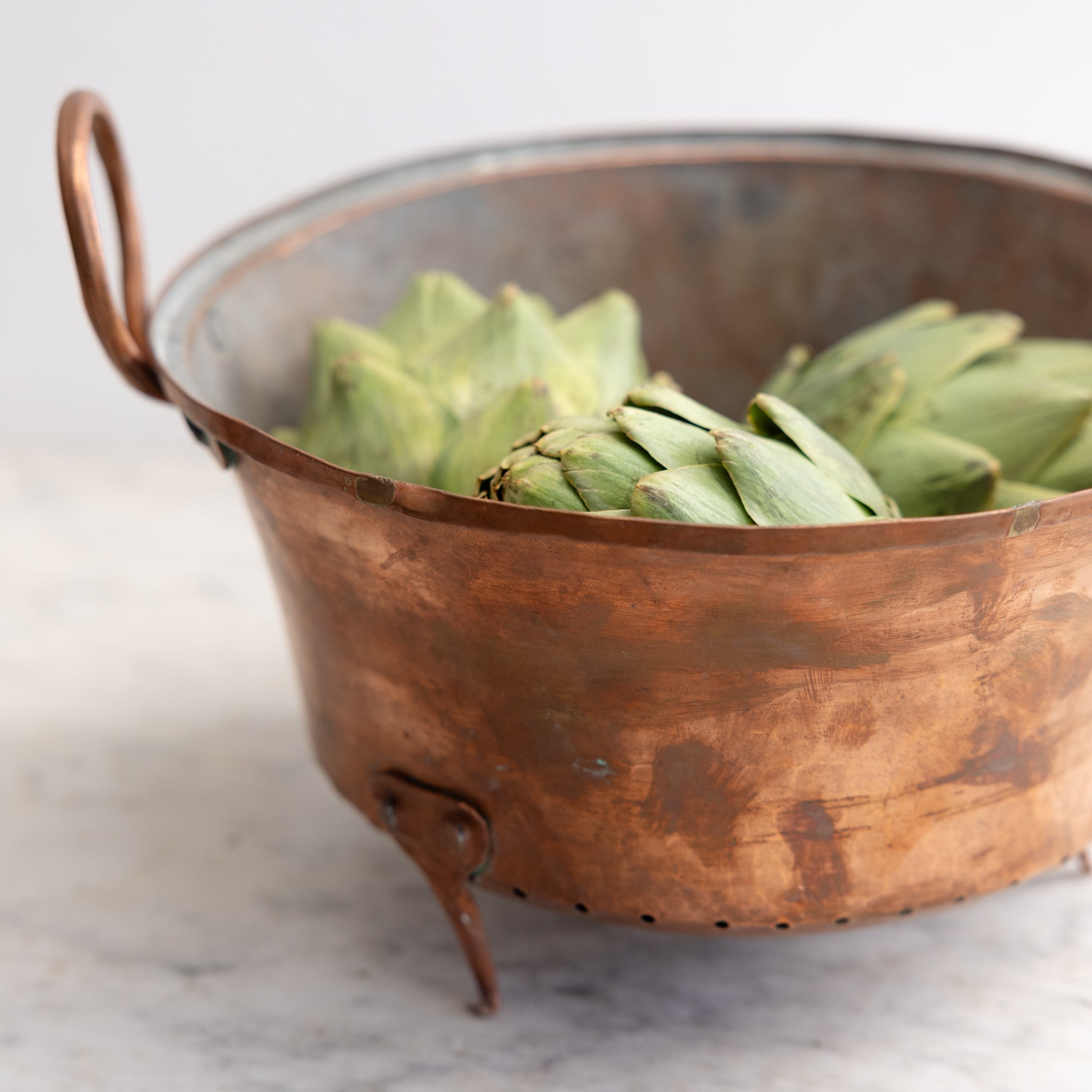 Antique Copper Colander - elsie green - the french kitchen