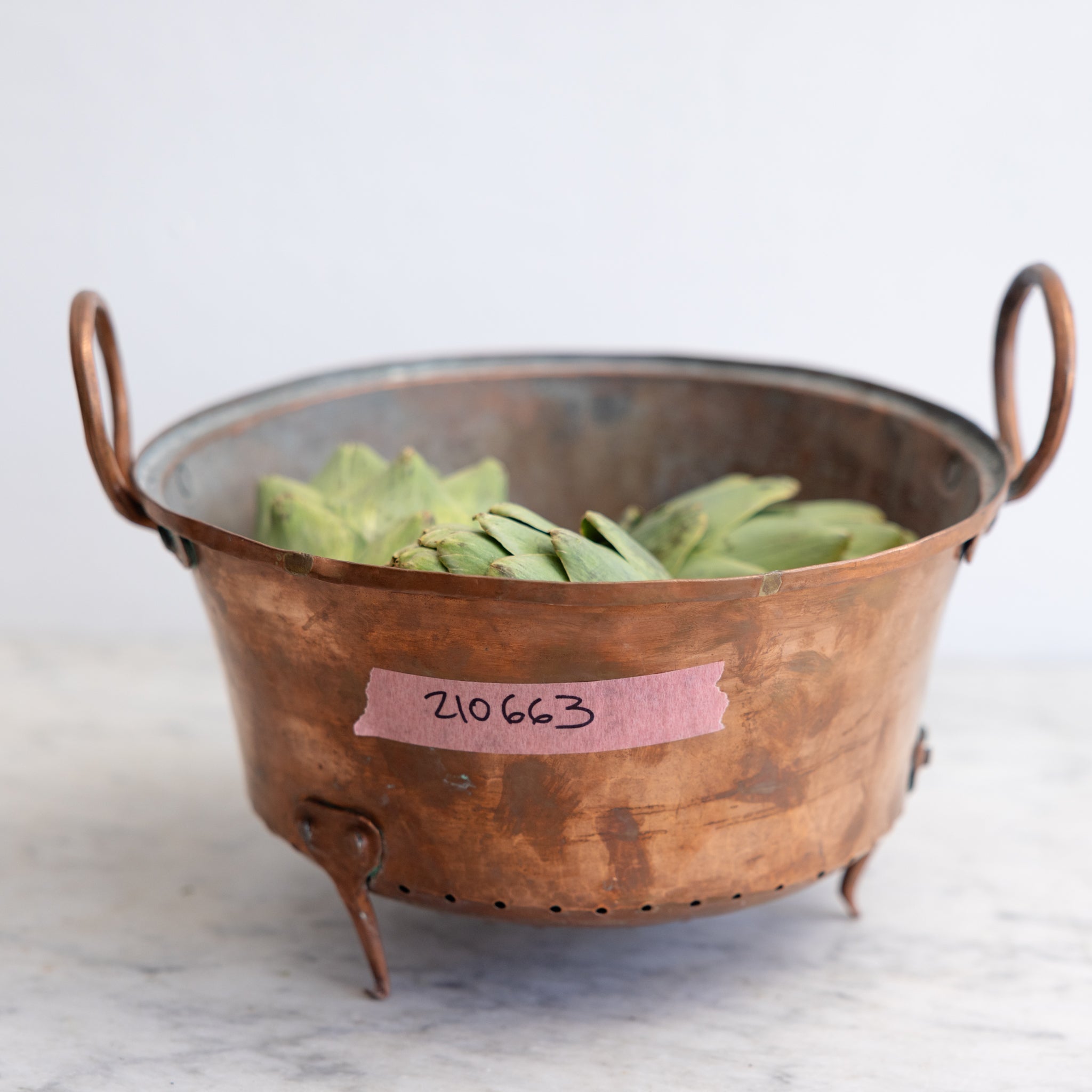 Antique Copper Colander - elsie green - the french kitchen