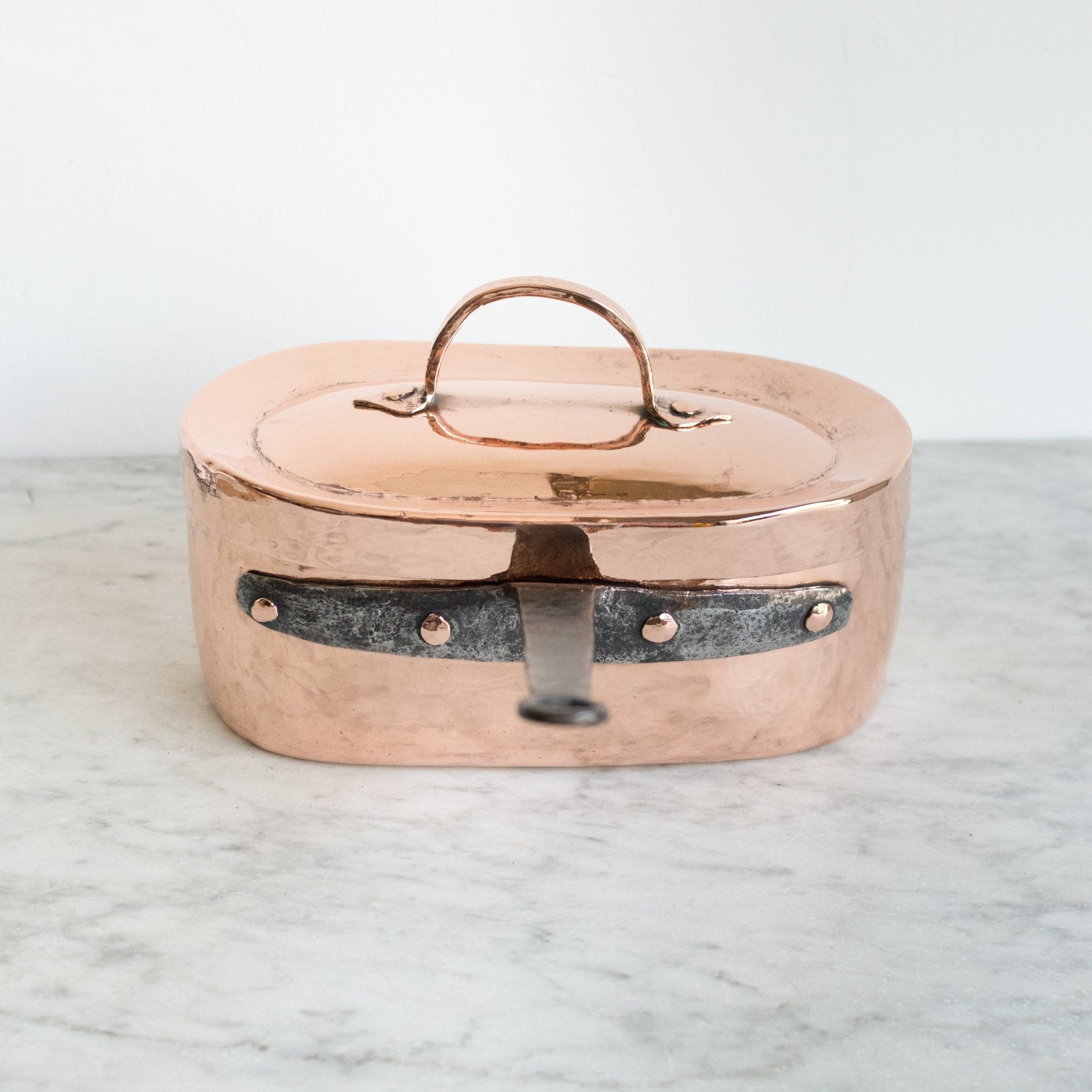 Antique Copper Pot With Lid - elsie green - the french kitchen