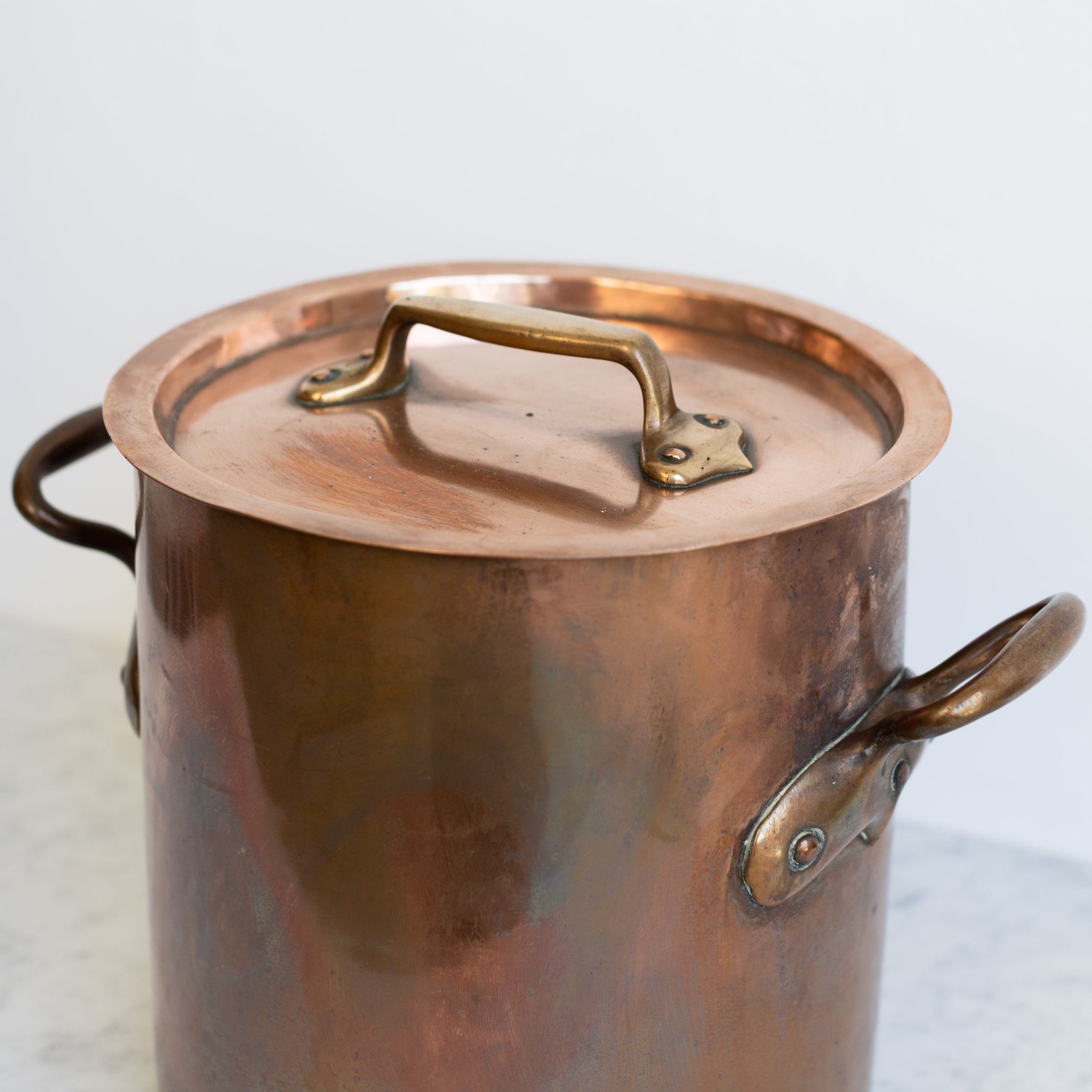 Antique Copper Stock Pot - elsie green - the french kitchen