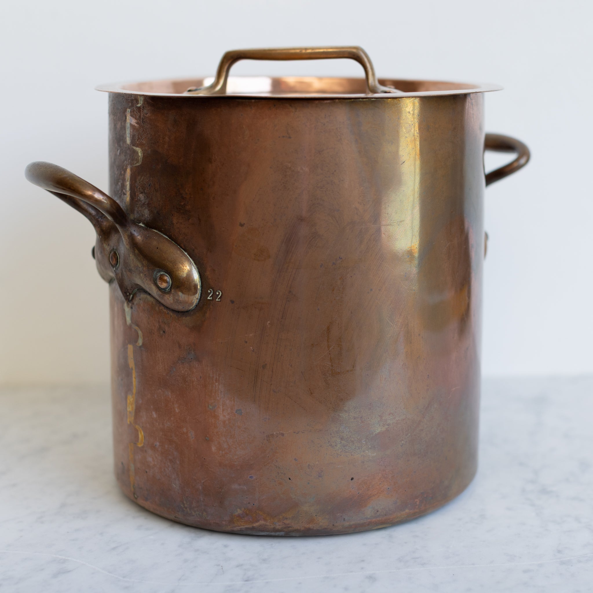 Antique Copper Stock Pot - elsie green - the french kitchen