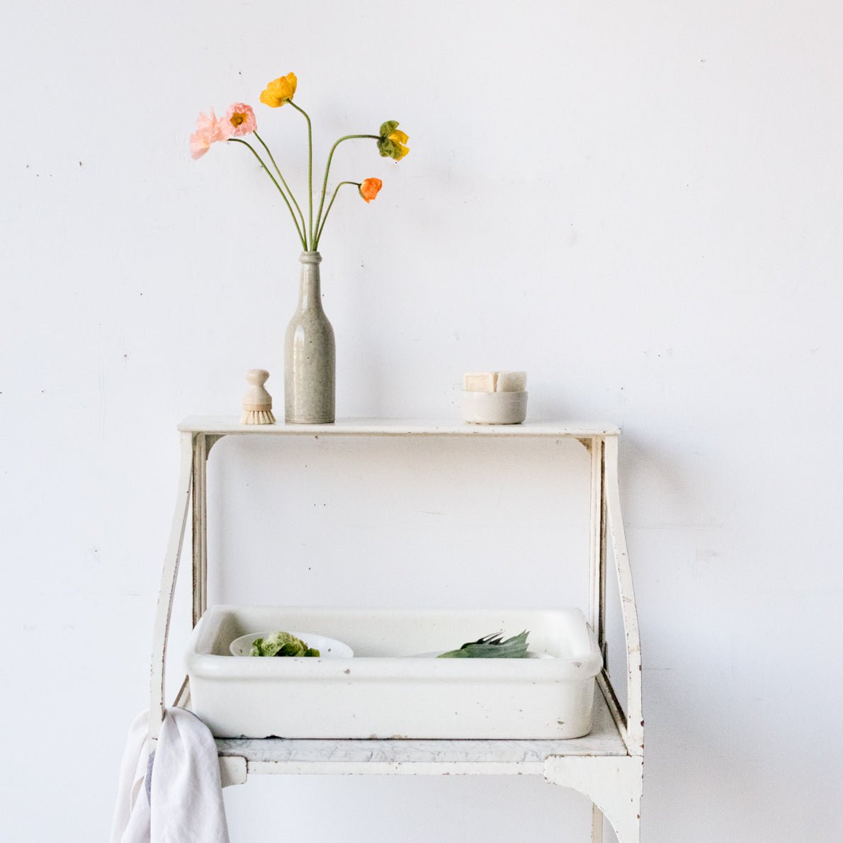 Antique Enamel Bank Counter - elsie green - furniture