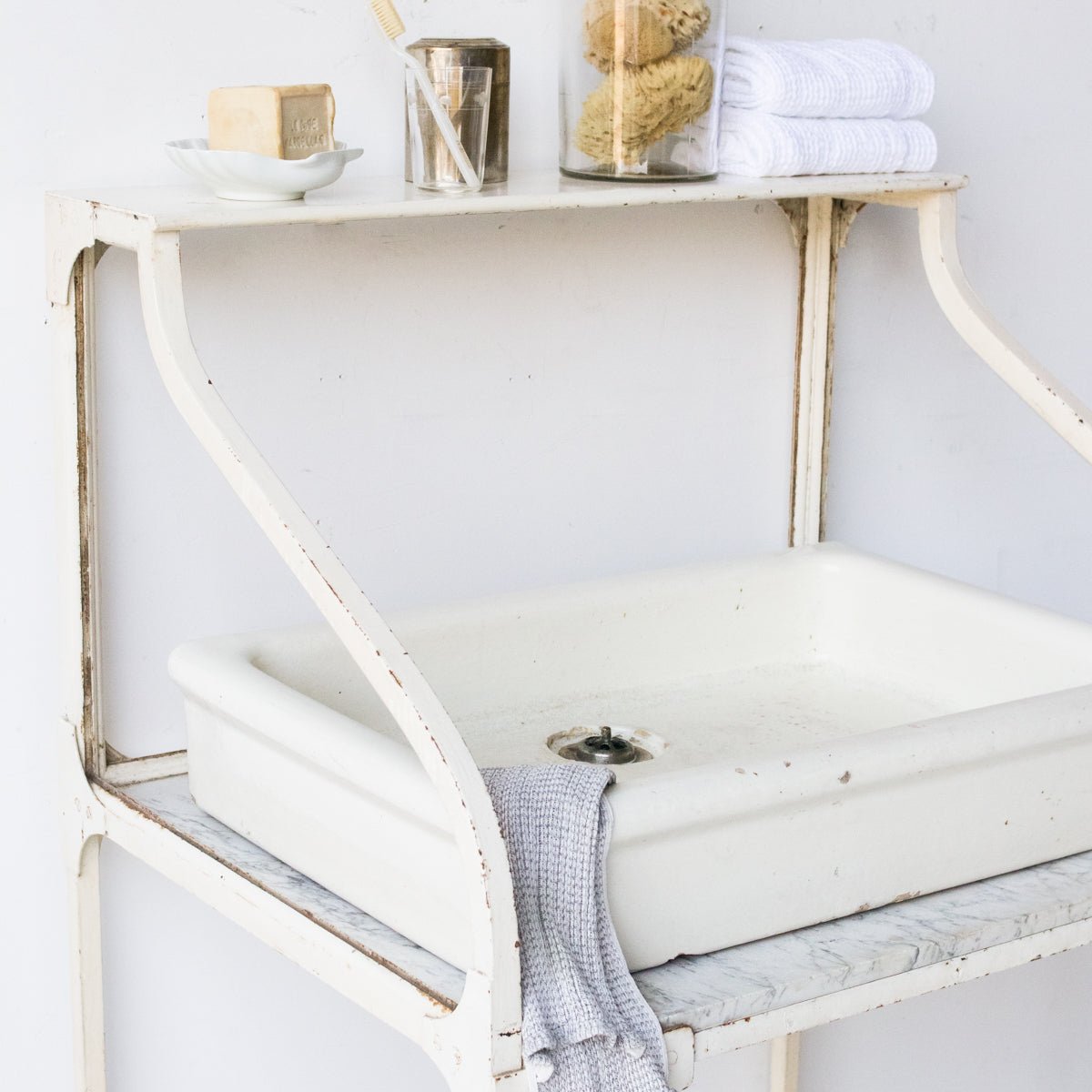 Antique Enamel Bank Counter - elsie green - furniture