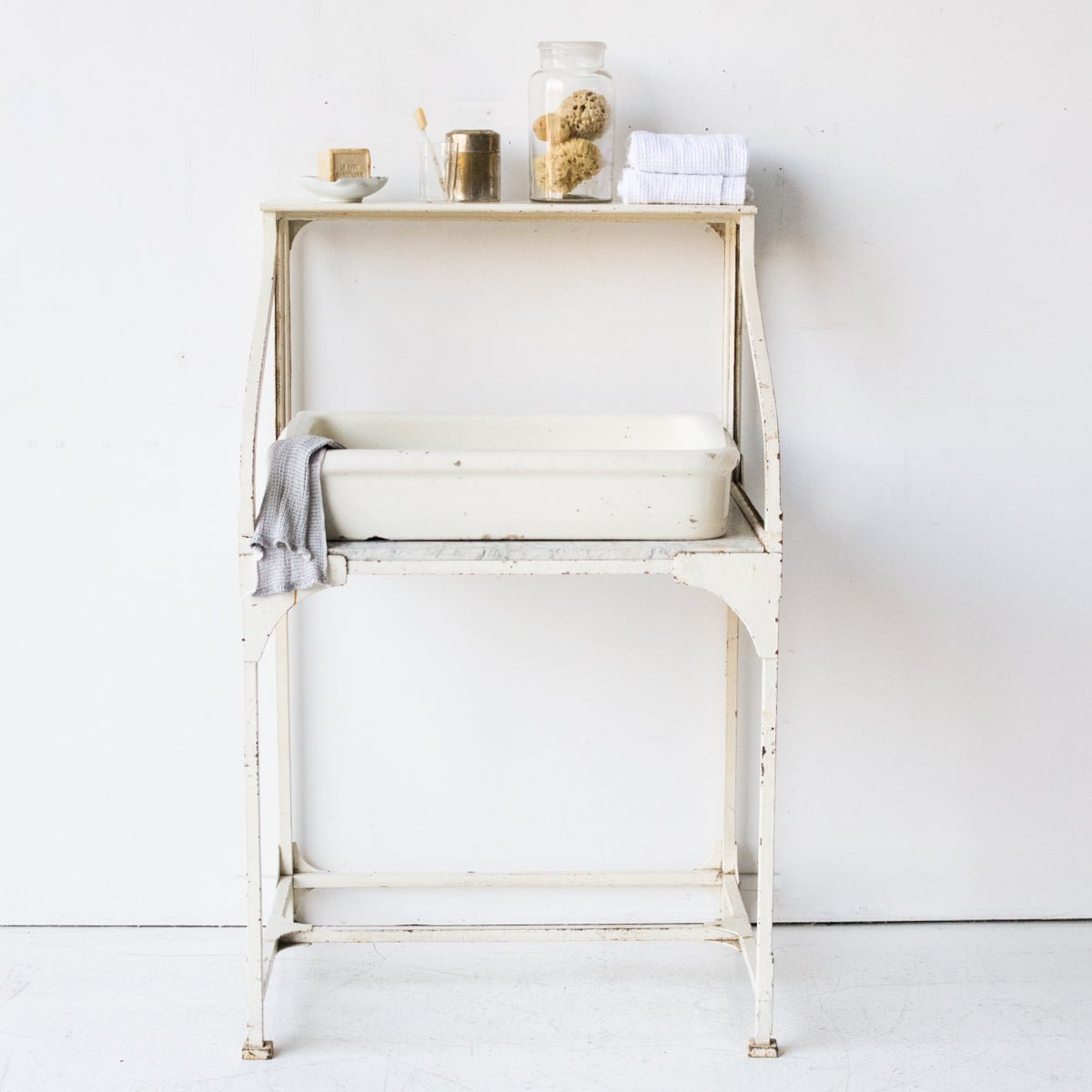 Antique Enamel Bank Counter - elsie green - furniture