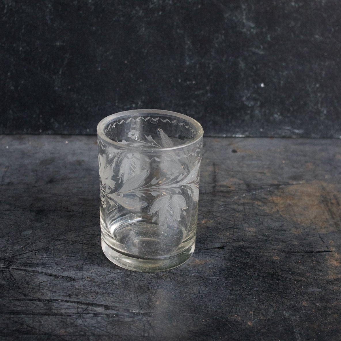 Antique Engraved Glass Tumbler - elsie green - The French Kitchen