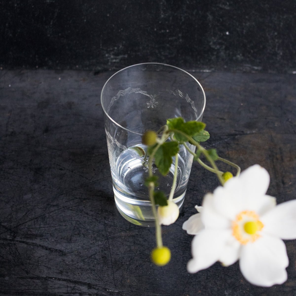 Antique Engraved Glass Tumbler - elsie green - The French Kitchen
