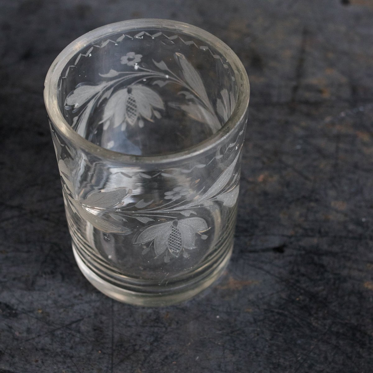 Antique Engraved Glass Tumbler - elsie green - The French Kitchen