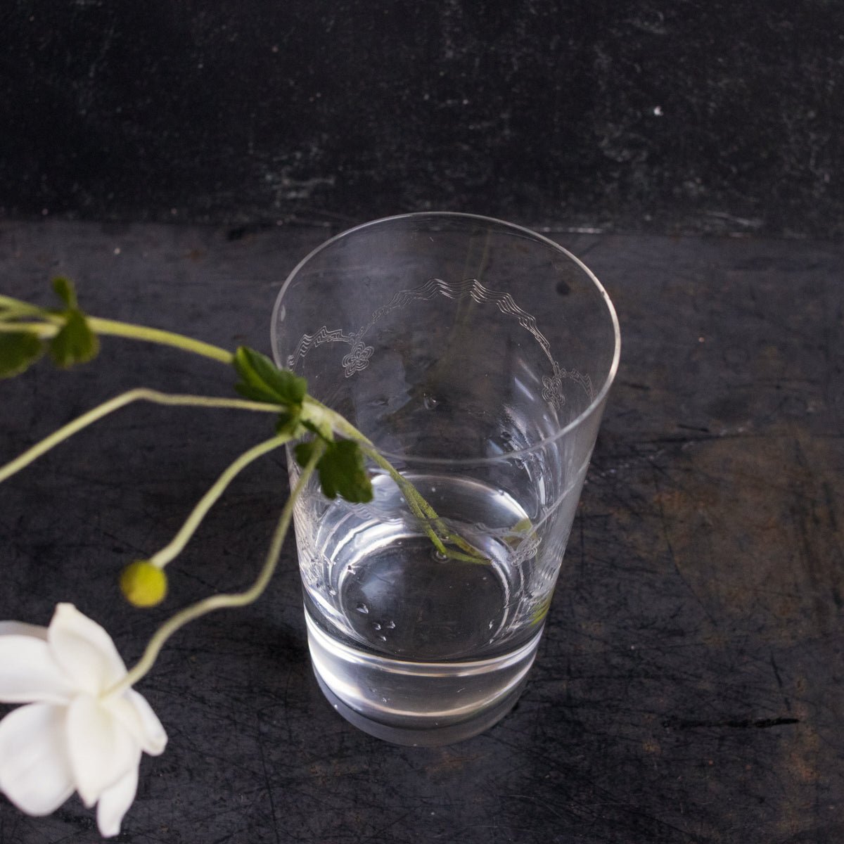 Antique Engraved Glass Tumbler - elsie green - The French Kitchen
